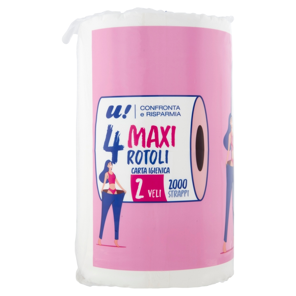 4 Maxi Rotoli Carta Igienica 2 Veli U! Confronta e Risparmia